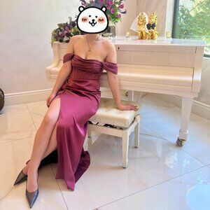 Azazie Amyra Bridesmaid/Prom Dress in Desert Rose Stretch Satin